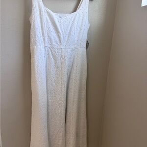 Old Navy White Textured Midi Dress
